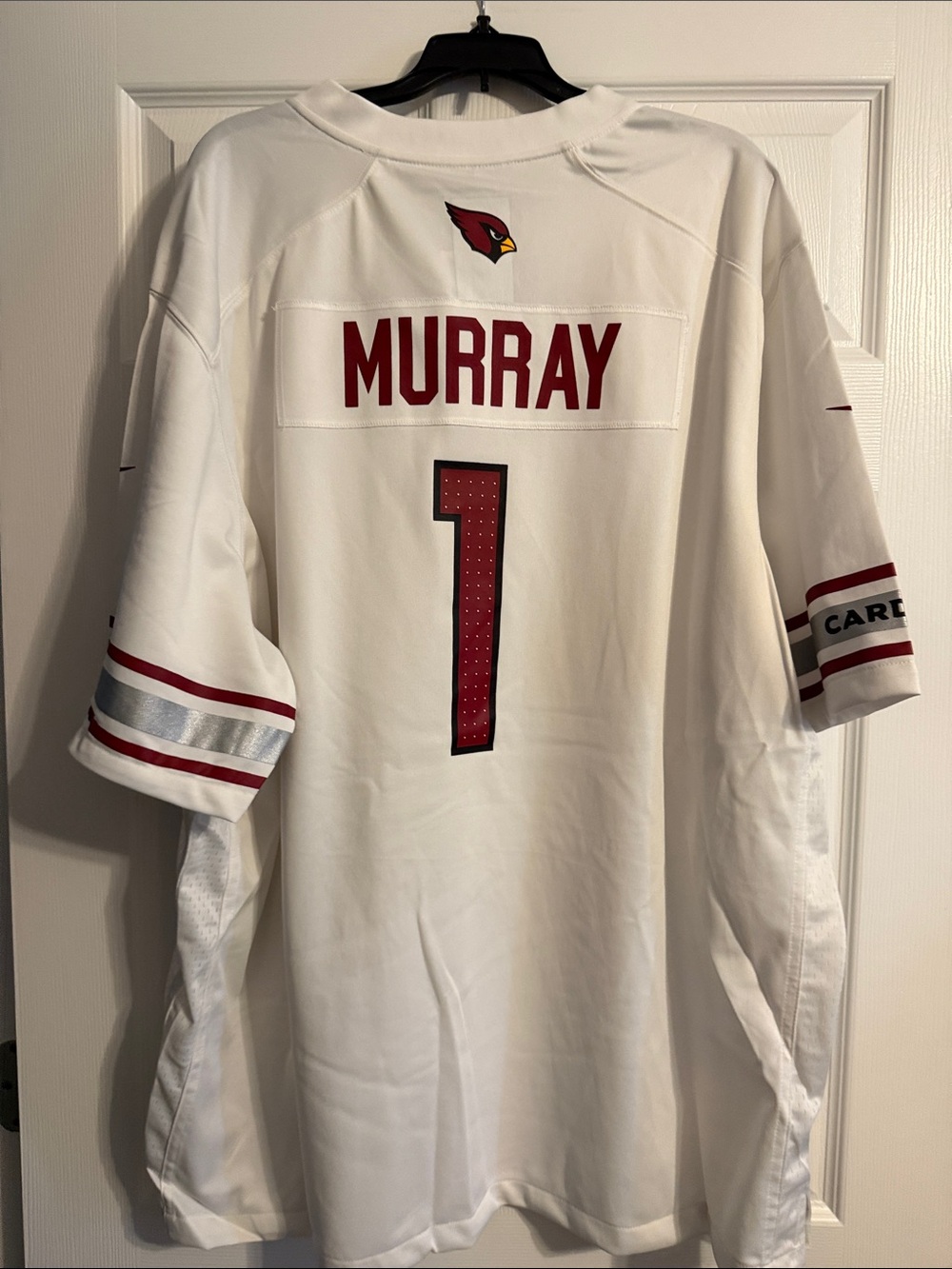 Nike Arizona Cardinals White Football Jersey with Red #1 and Team Details - Picture 5 of 8